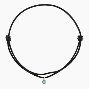 NWT Baby Gold Cord Turquoise Bezel Charm Bracelet